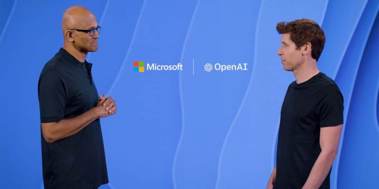 Microsoft ve OpenAI'ın liderleri, Satya Nadella ve Sam Altman.