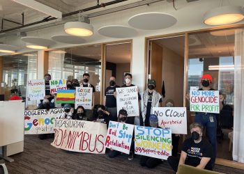 No Tech for Apartheid hareketi, Google ve Amazon'un İsrail hükümetiyle çalışmasını protesto etmek için 2021'den bu yana örgütleniyor.