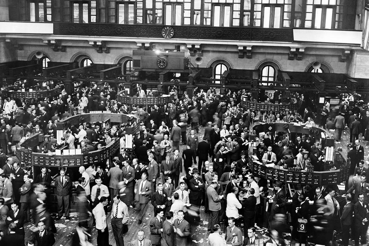 New York Menkul Kıymetler Borsası Ticaret Katı, 1941. | Underwood Archives / Getty Images / Wall Street Journal üzerinden.